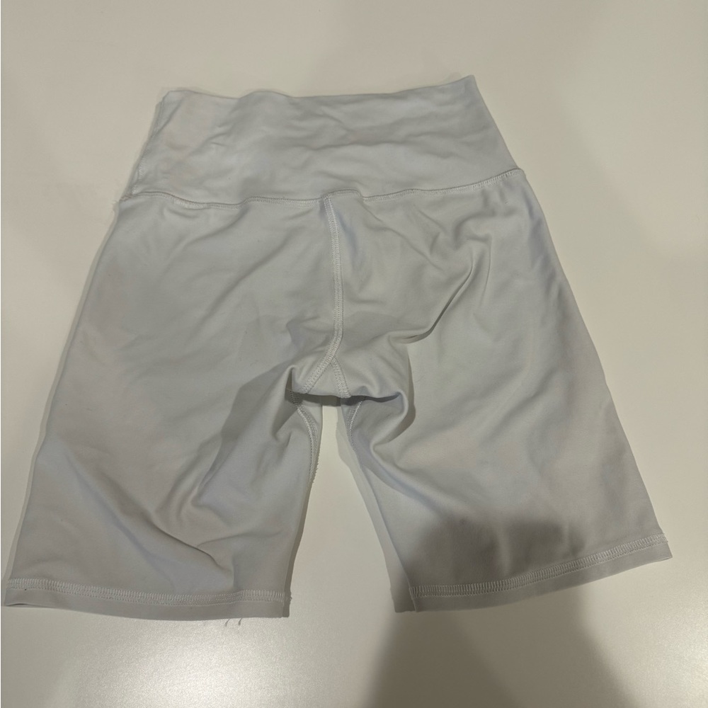 White biker shorts
